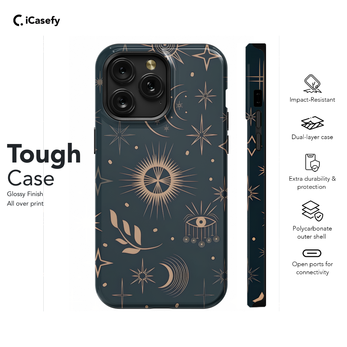 Celestial Boho Stars Moons and Planets Phone Case iPhone Samsung Cover Pixel 1428 - Image 5