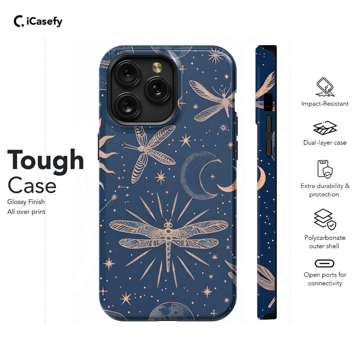 Celestial Butterfly Stars Moons and Planets Phone Case iPhone Samsung Cover Pixel 1424 - Image 5