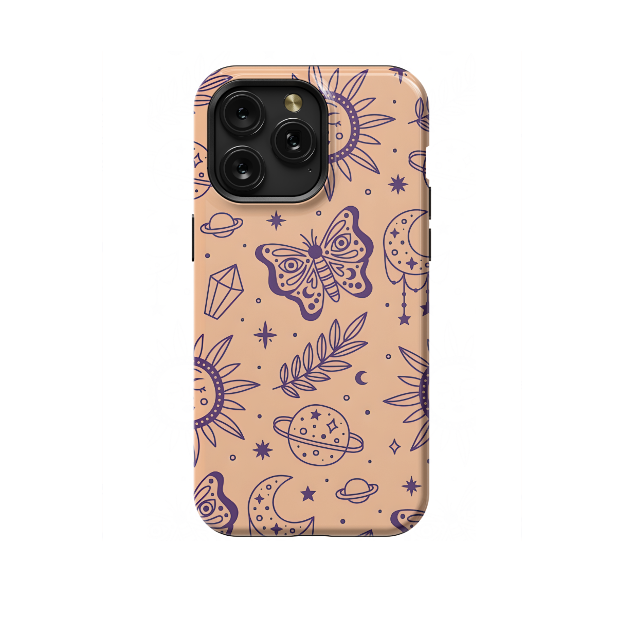 Celestial Butterfly Stars Moons and Planets Phone Case iPhone Samsung Cover Pixel 1425 - Image 1