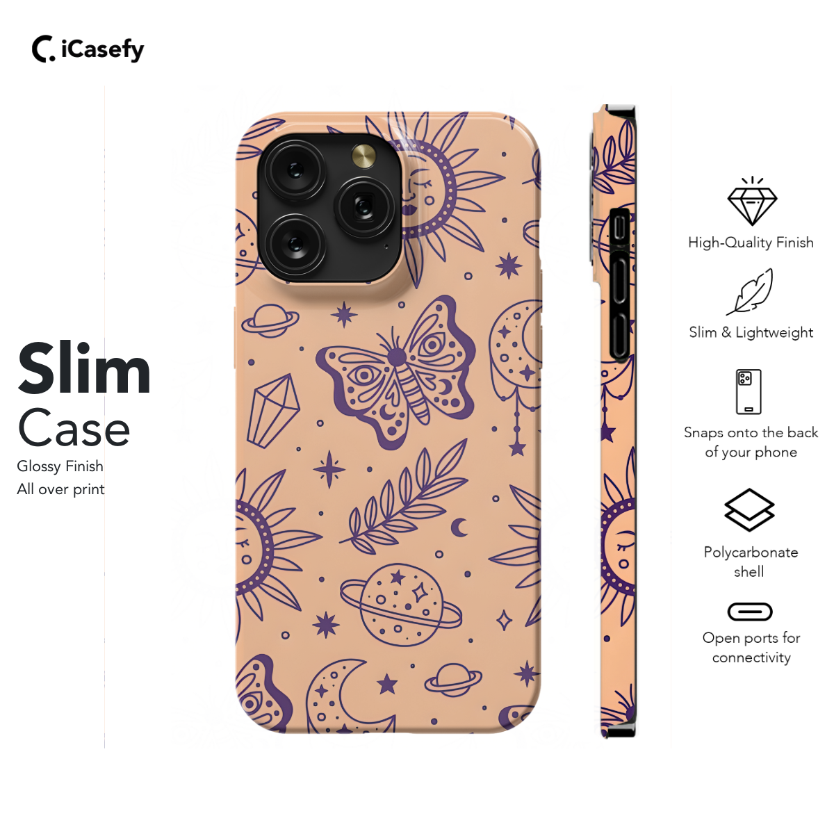 Celestial Butterfly Stars Moons and Planets Phone Case iPhone Samsung Cover Pixel 1425 - Image 6