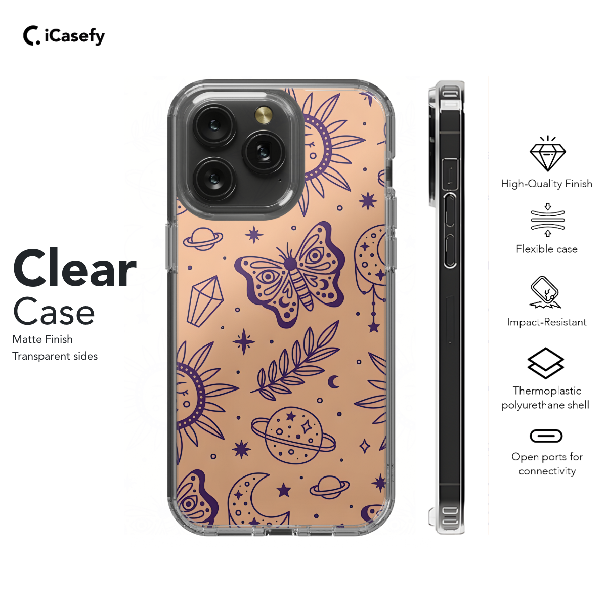 Celestial Butterfly Stars Moons and Planets Phone Case iPhone Samsung Cover Pixel 1425 - Image 7