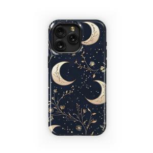 Celestial Gold Moon Flora Pattern Phone Case iPhone Samsung Cover Pixel 5247 - Image 1
