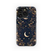 Celestial Midnight Garden Golden Floral Art Phone Case iPhone Samsung Cover Pixel 5246 - Image 1