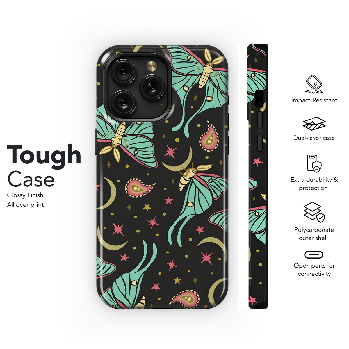 Celestial Moth Paisley Phone Case iPhone Samsung Cover Pixel 2725 - Image 6