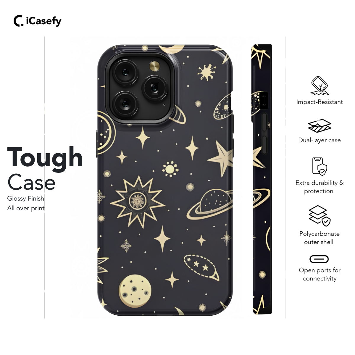 Celestial Stars Moons and Planets Phone Case iPhone Samsung Cover Pixel 1426 - Image 5