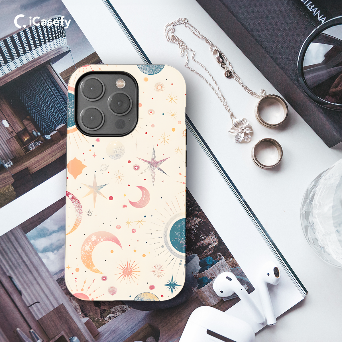 Celestial Stars Moons and Planets Phone Case iPhone Samsung Cover Pixel 1429 - Image 3