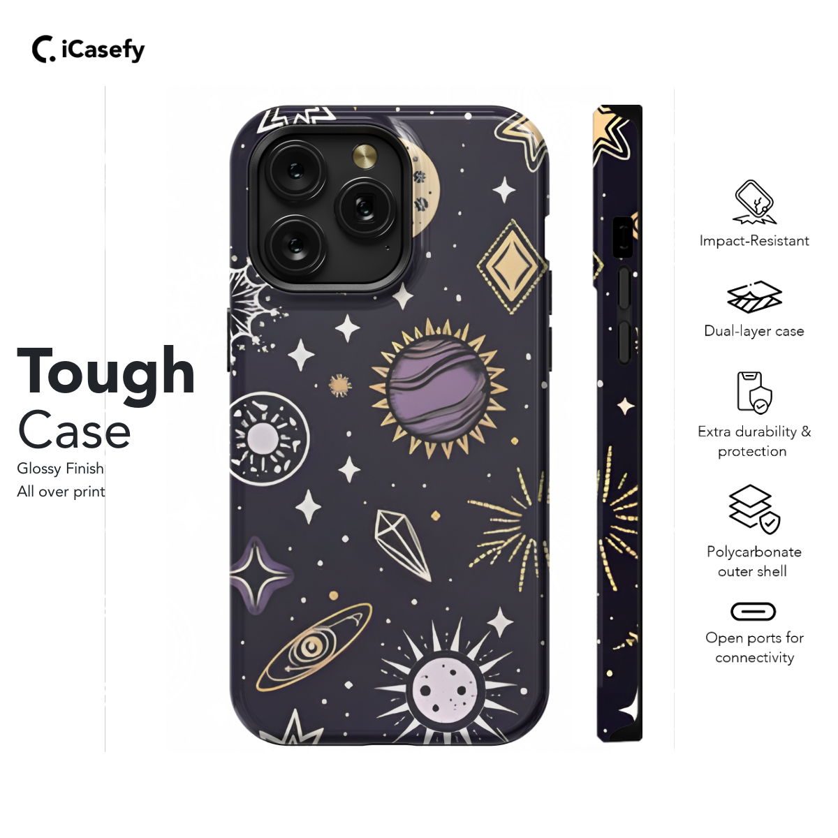 Celestial Stars Moons and Planets Phone Case iPhone Samsung Cover Pixel 1430 - Image 5