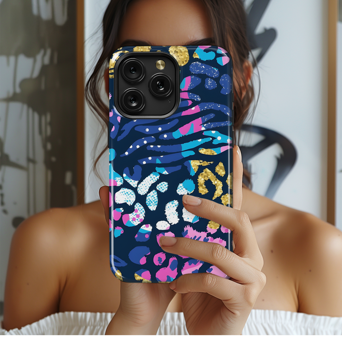 Chaotic Animal Print Phone Case iPhone Samsung Cover Pixel 2504 - Image 2