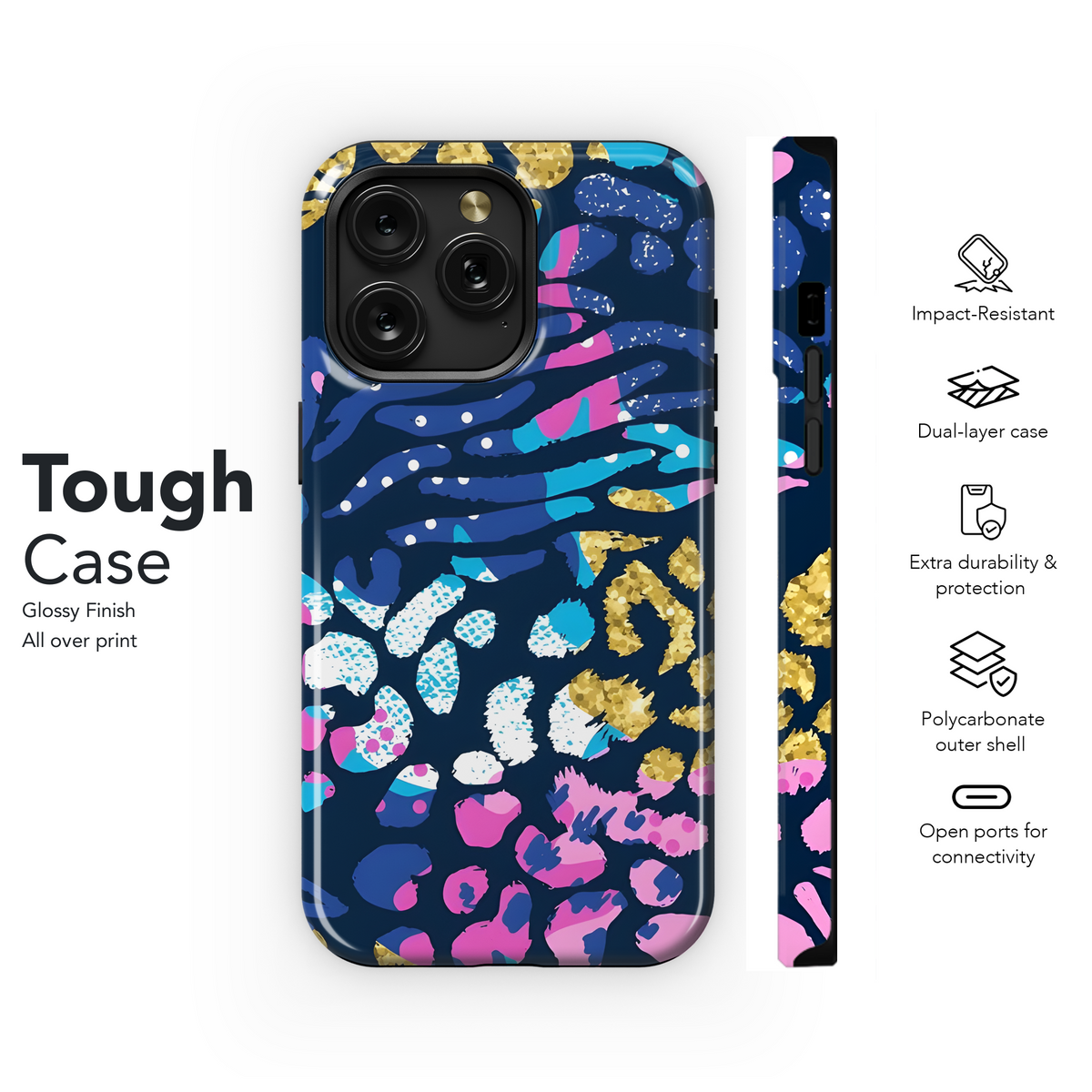 Chaotic Animal Print Phone Case iPhone Samsung Cover Pixel 2504 - Image 6