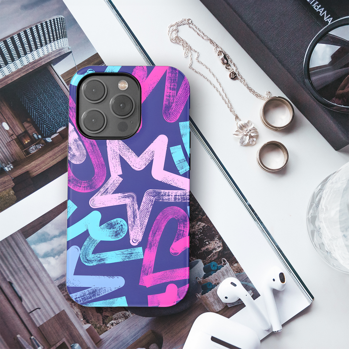 Chaotic with Hearts Phone Case iPhone Samsung Cover Pixel 2606 - Image 3