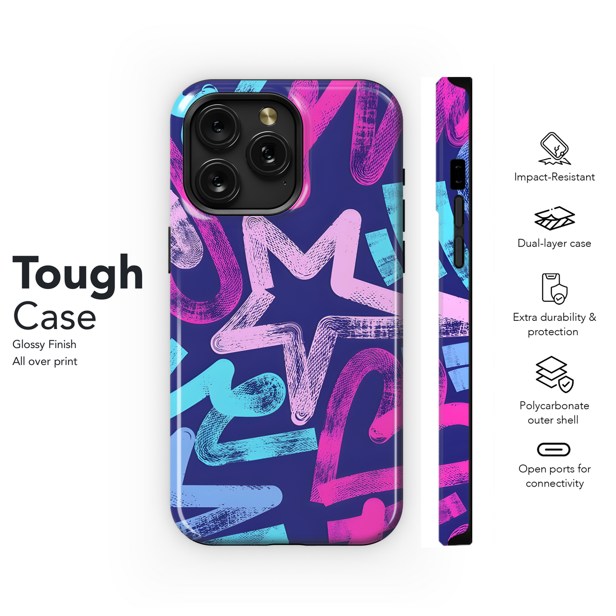 Chaotic with Hearts Phone Case iPhone Samsung Cover Pixel 2606 - Image 6