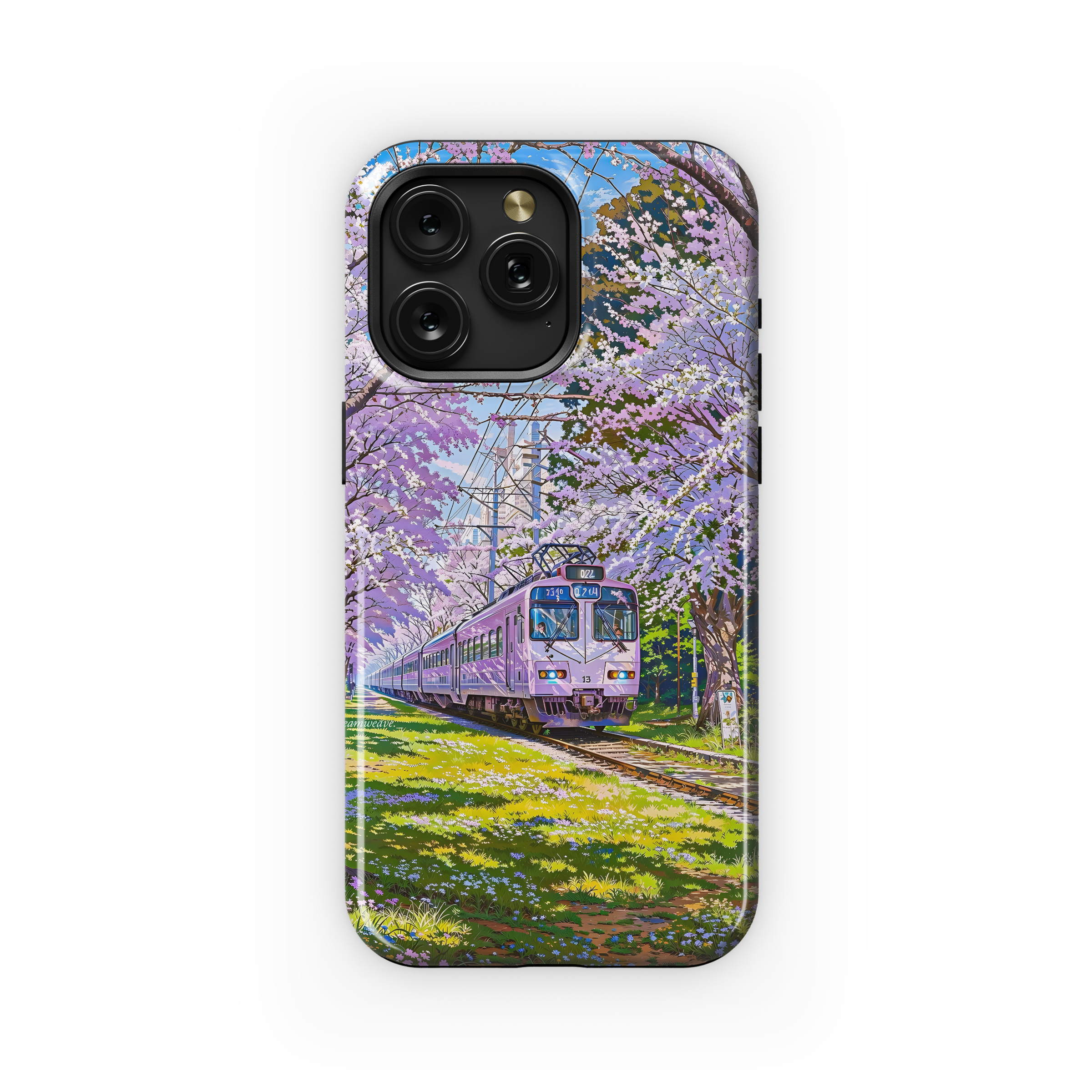 Cherry Blossom Train Ride
 Phone Case iPhone Samsung Cover Pixel 4407 - Image 1