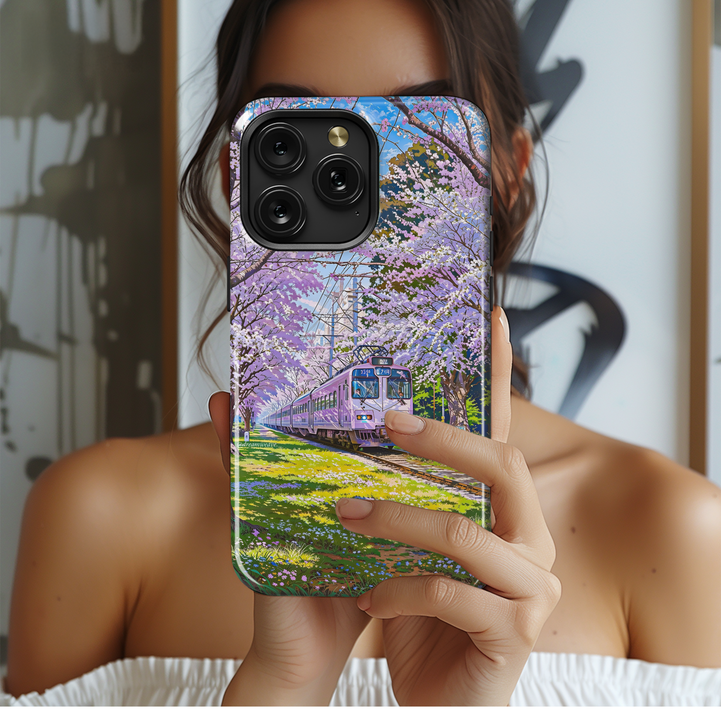 Cherry Blossom Train Ride
 Phone Case iPhone Samsung Cover Pixel 4407 - Image 2