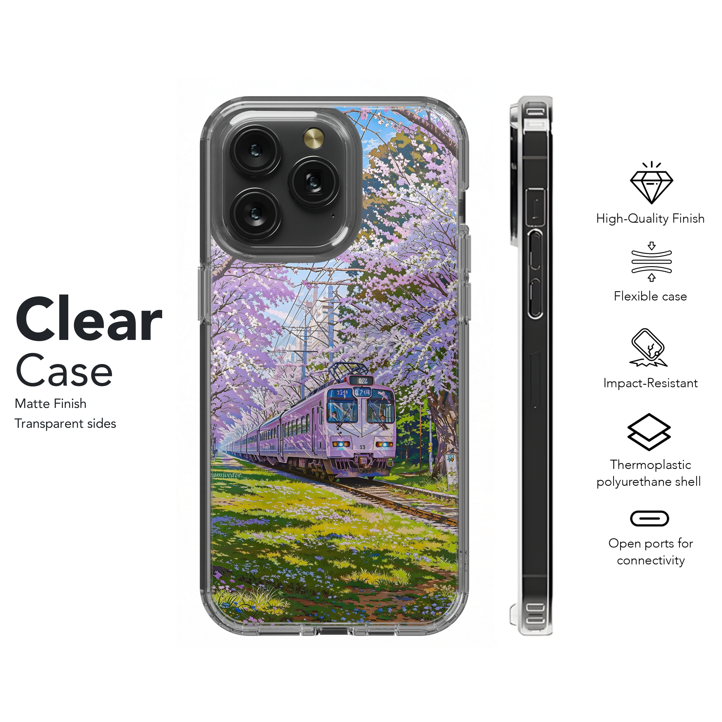 Cherry Blossom Train Ride
 Phone Case iPhone Samsung Cover Pixel 4407 - Image 8