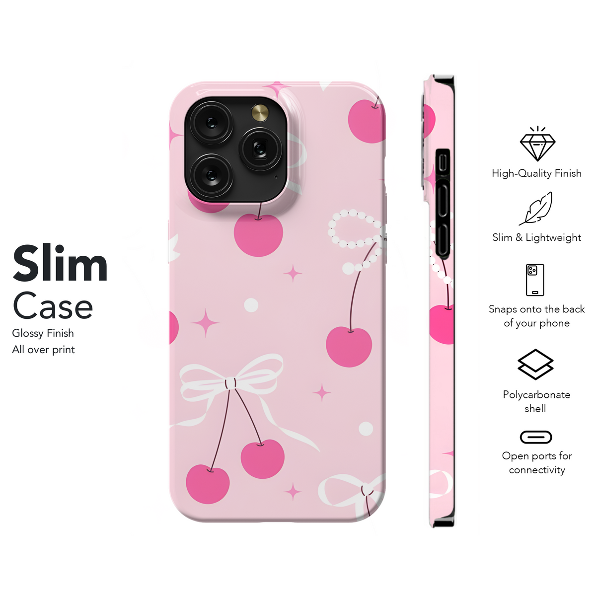 Cherry Bow Seamless Pattern Phone Case iPhone Samsung Cover Pixel 2373 - Image 7