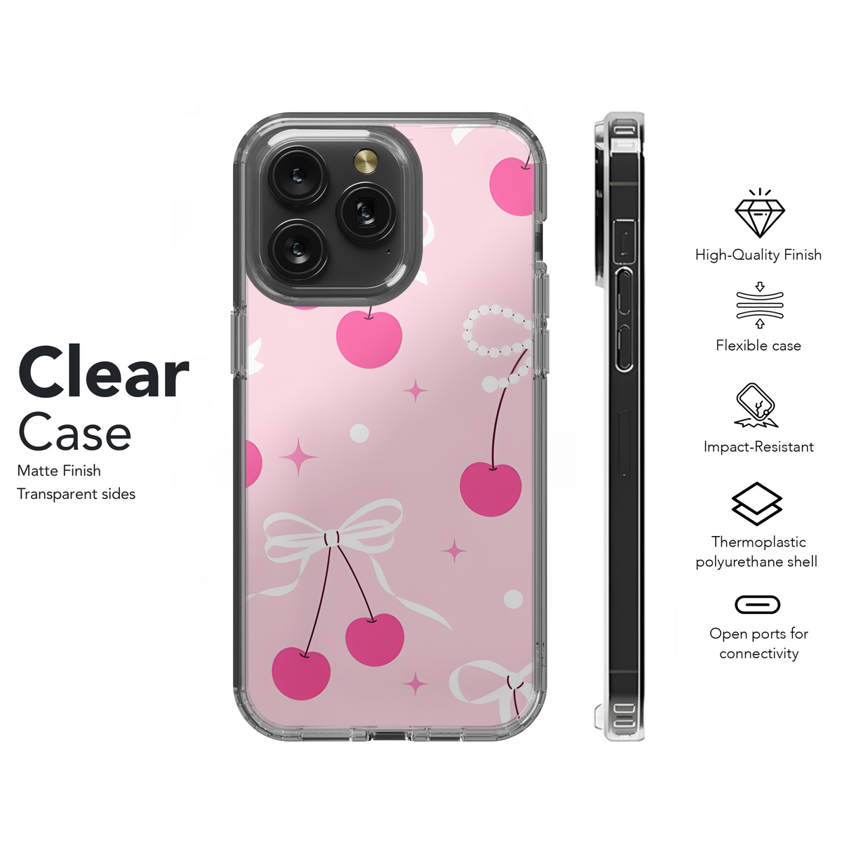 Cherry Bow Seamless Pattern Phone Case iPhone Samsung Cover Pixel 2373 - Image 8