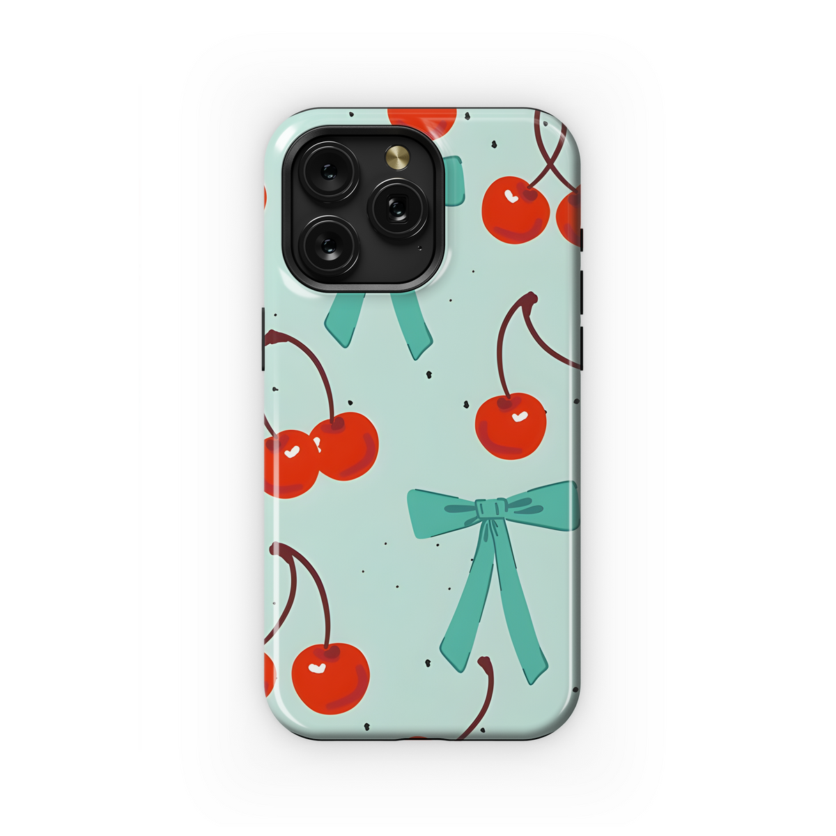 Cherry Ribbon Bow Vintage Phone Case iPhone Samsung Cover Pixel 3944 - Image 1