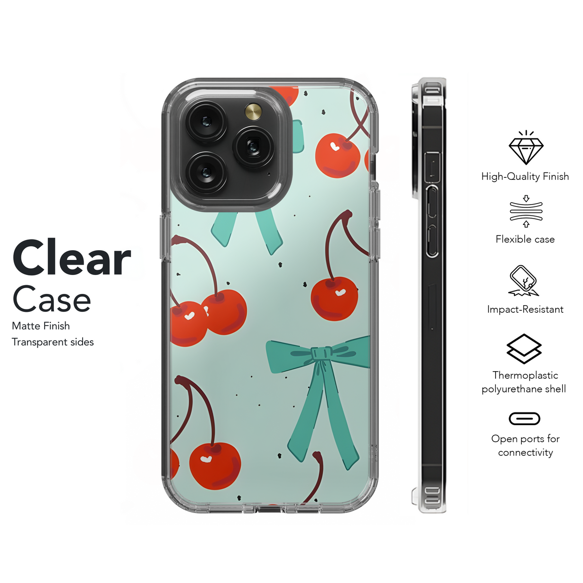 Cherry Ribbon Bow Vintage Phone Case iPhone Samsung Cover Pixel 3944 - Image 8