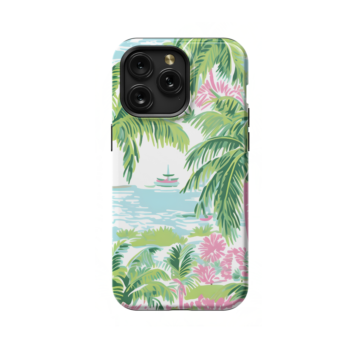 Chic Coastal Vibes Preppy Palm Beach Illustrated Phone Case iPhone Samsung Pixel & More 352 - Image 1