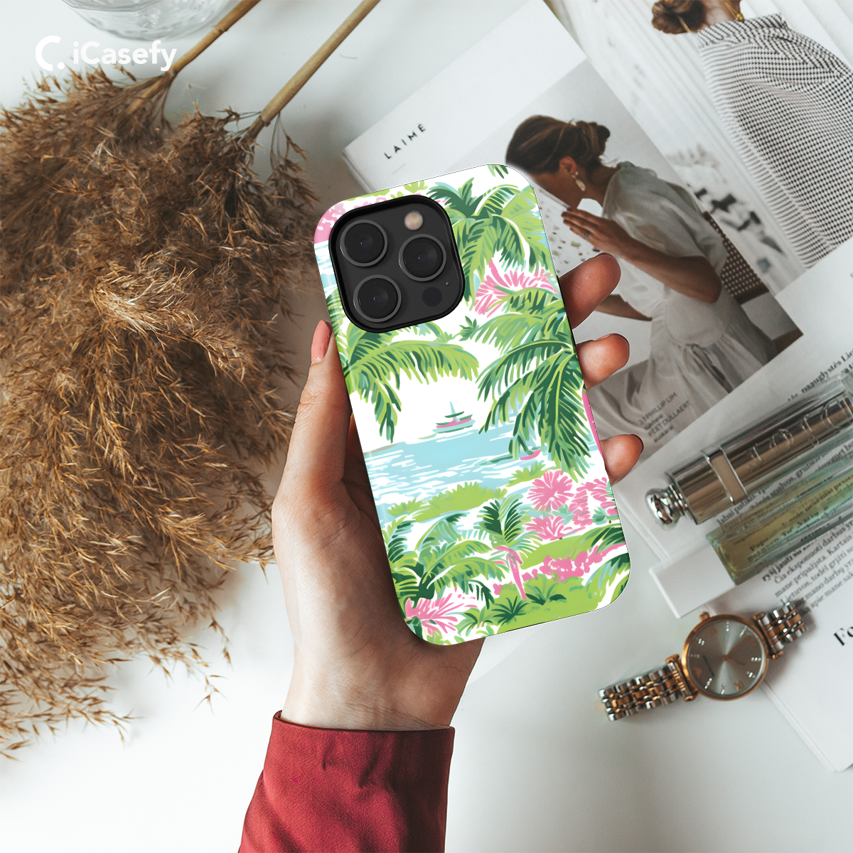 Chic Coastal Vibes Preppy Palm Beach Illustrated Phone Case iPhone Samsung Pixel & More 352 - Image 2