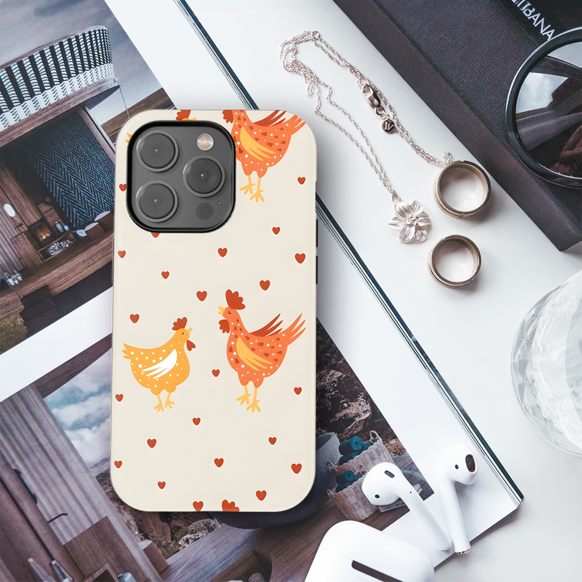 Chicken love Phone Case iPhone Samsung Cover Pixel 2614 - Image 3