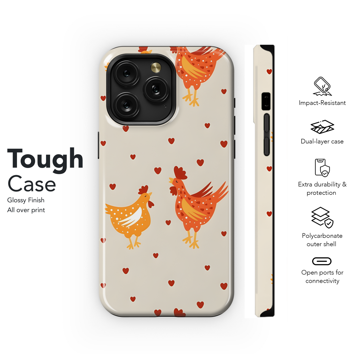 Chicken love Phone Case iPhone Samsung Cover Pixel 2614 - Image 6