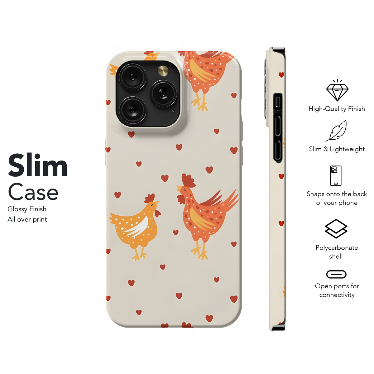 Chicken love Phone Case iPhone Samsung Cover Pixel 2614 - Image 7