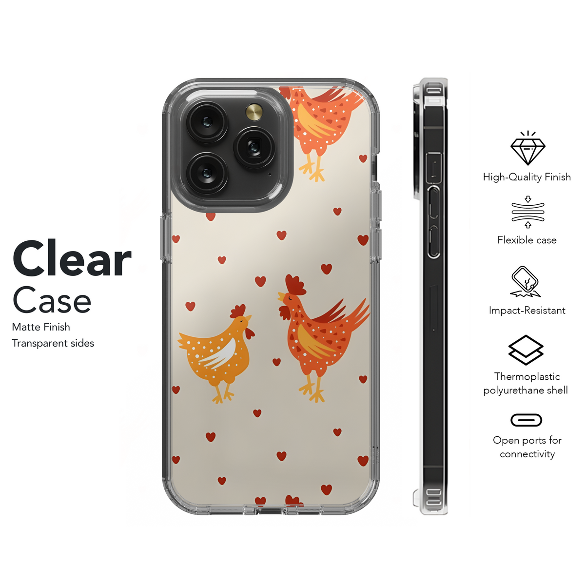 Chicken love Phone Case iPhone Samsung Cover Pixel 2614 - Image 8