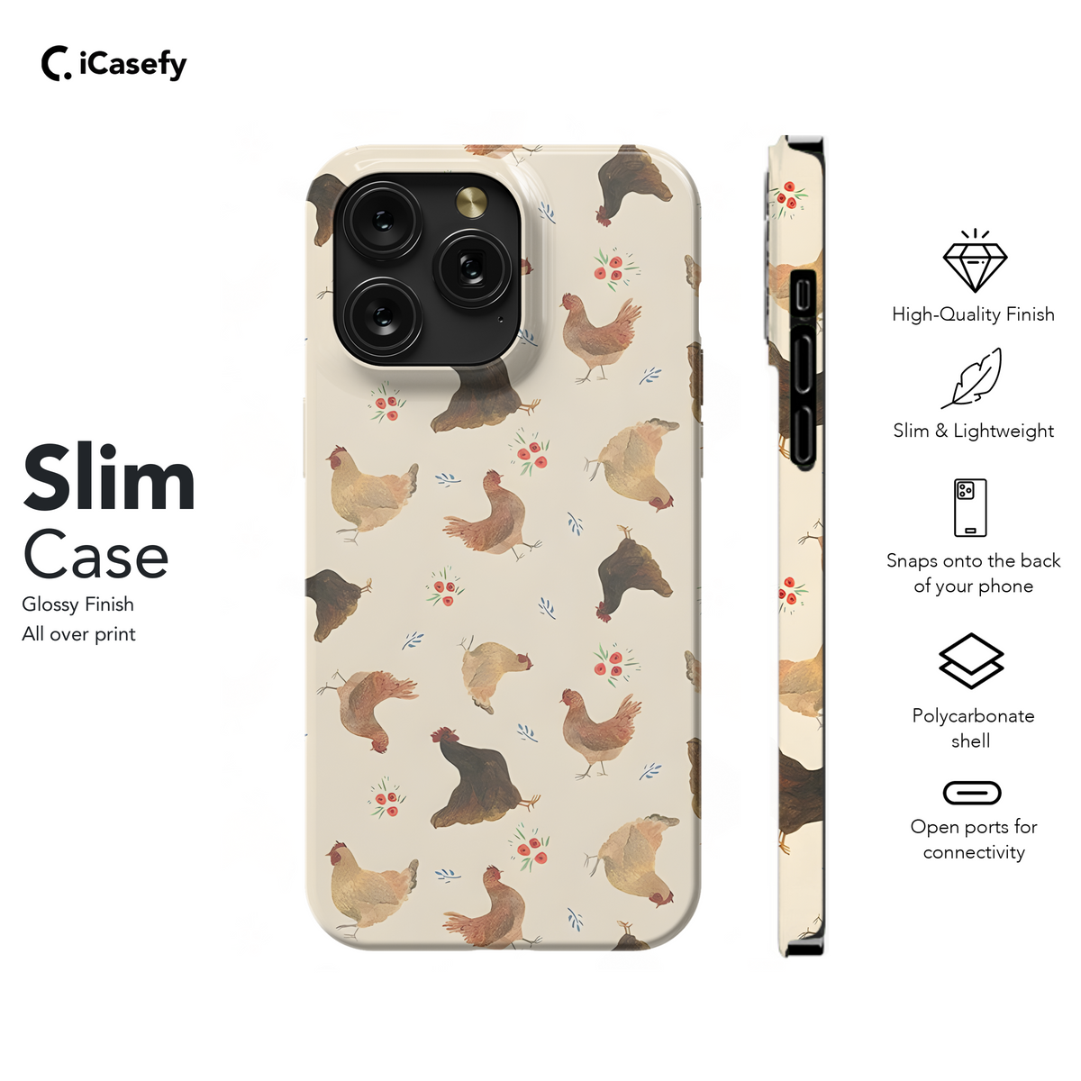 Chickens And Flowers Phone Case iPhone Samsung Cover Pixel 1837 - Image 7