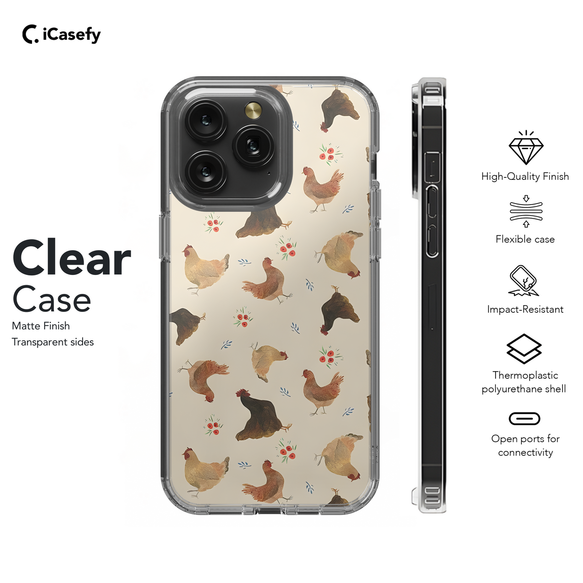 Chickens And Flowers Phone Case iPhone Samsung Cover Pixel 1837 - Image 8