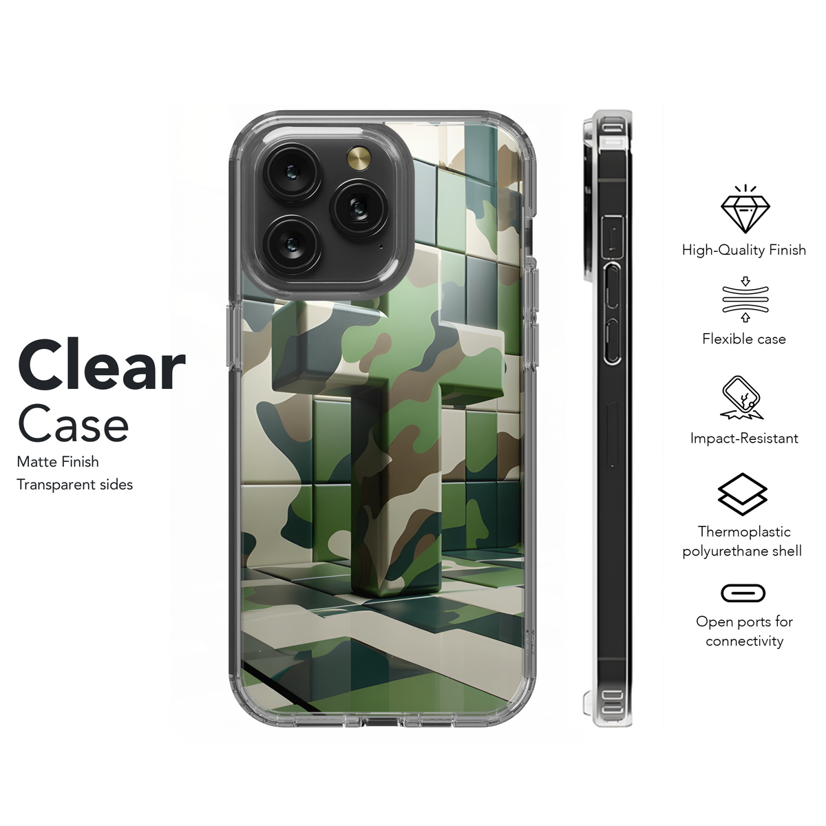 Christian Cross Green Camouflage Phone Case iPhone Samsung Cover Pixel 3781 - Image 8