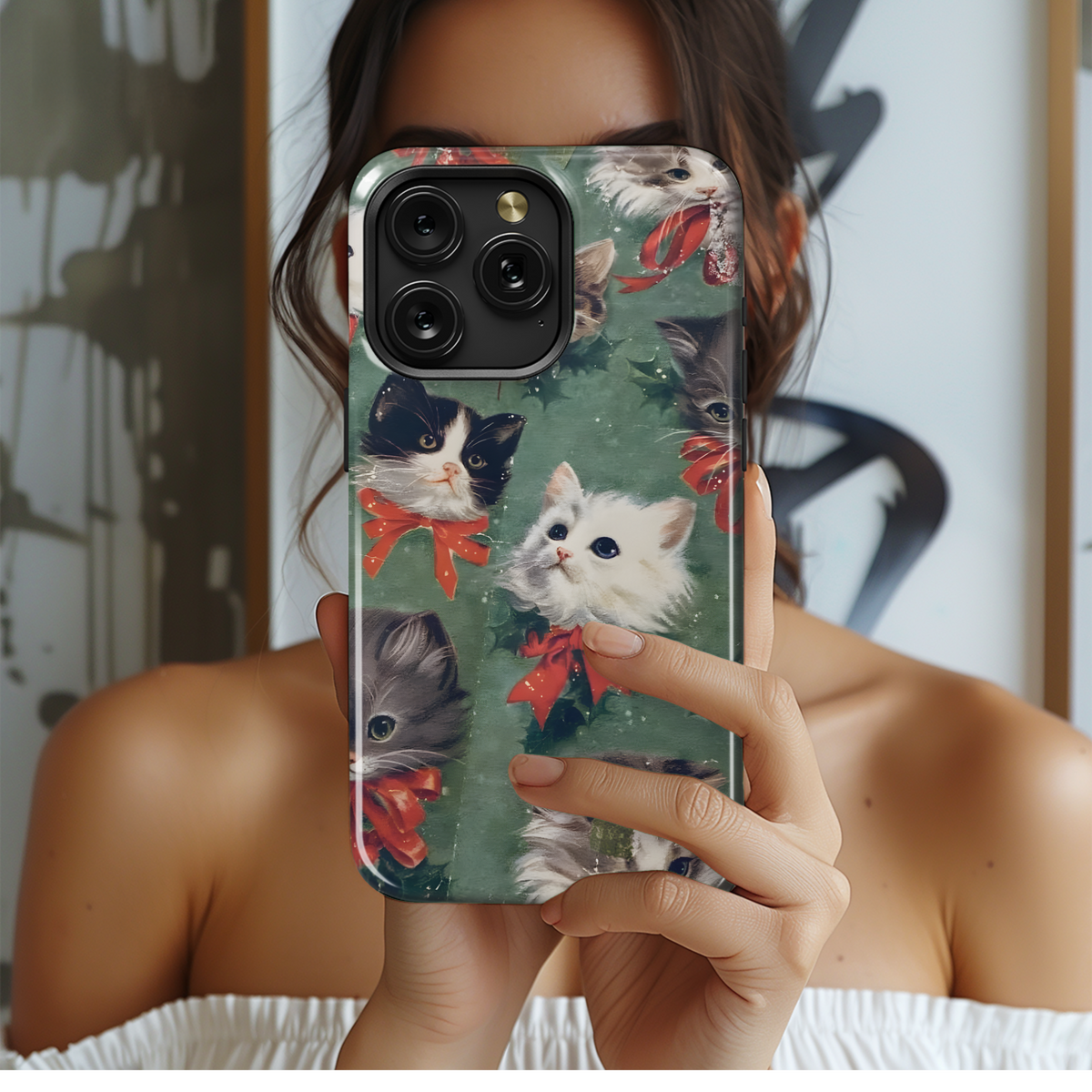 Christmas Kittens Design
 Phone Case iPhone Samsung Cover Pixel 4146 - Image 2