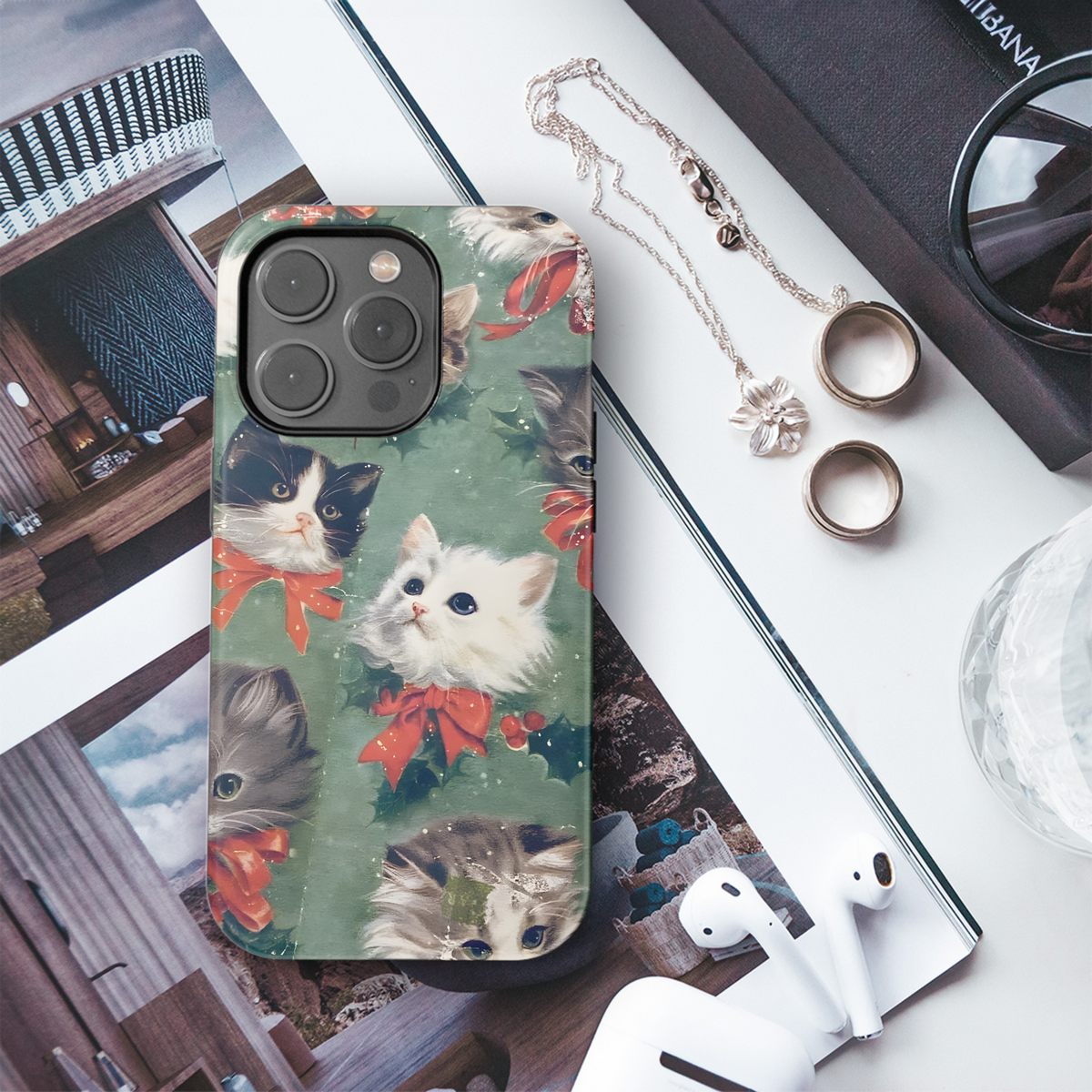 Christmas Kittens Design
 Phone Case iPhone Samsung Cover Pixel 4146 - Image 3