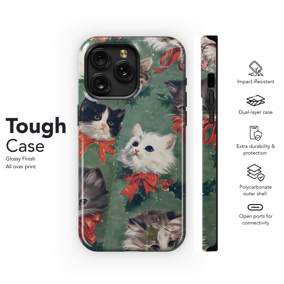 Christmas Kittens Design
 Phone Case iPhone Samsung Cover Pixel 4146 - Image 6