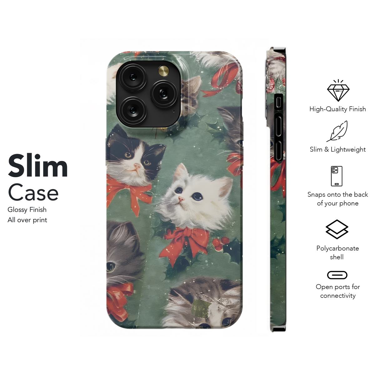 Christmas Kittens Design
 Phone Case iPhone Samsung Cover Pixel 4146 - Image 7