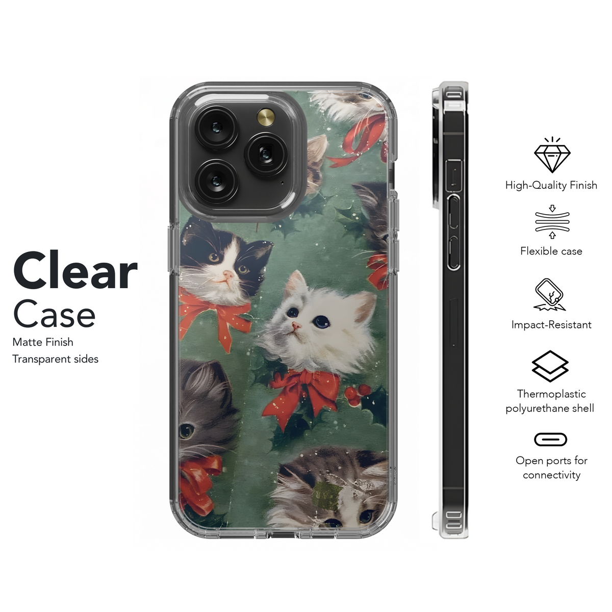 Christmas Kittens Design
 Phone Case iPhone Samsung Cover Pixel 4146 - Image 8