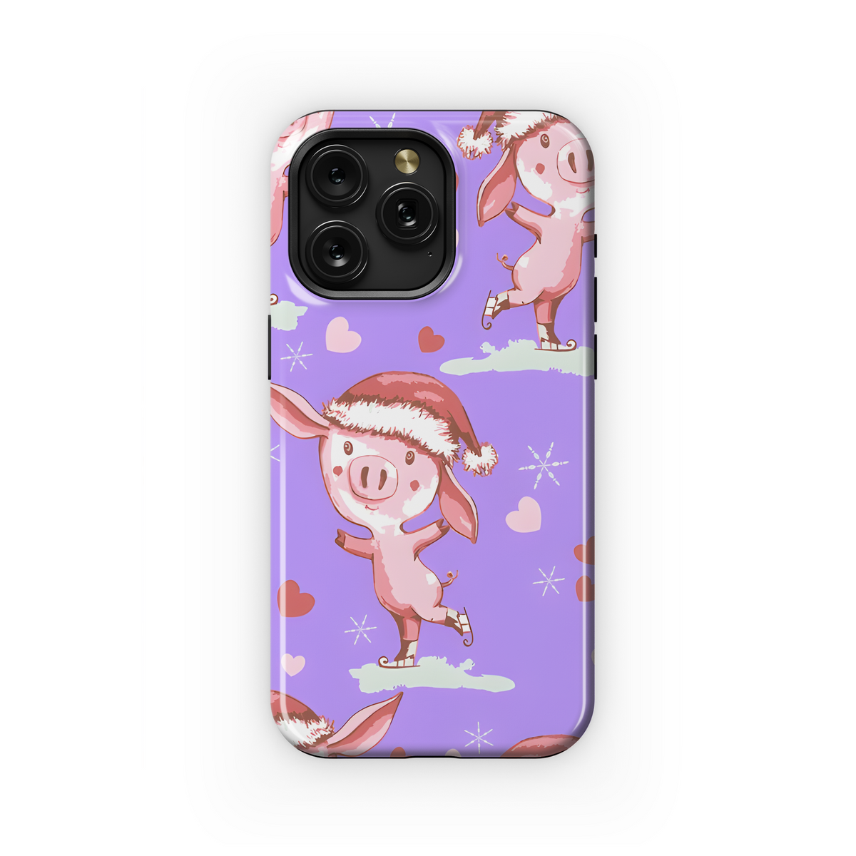 Christmas Piggy Skates Phone Case iPhone Samsung Cover Pixel 3979 - Image 1