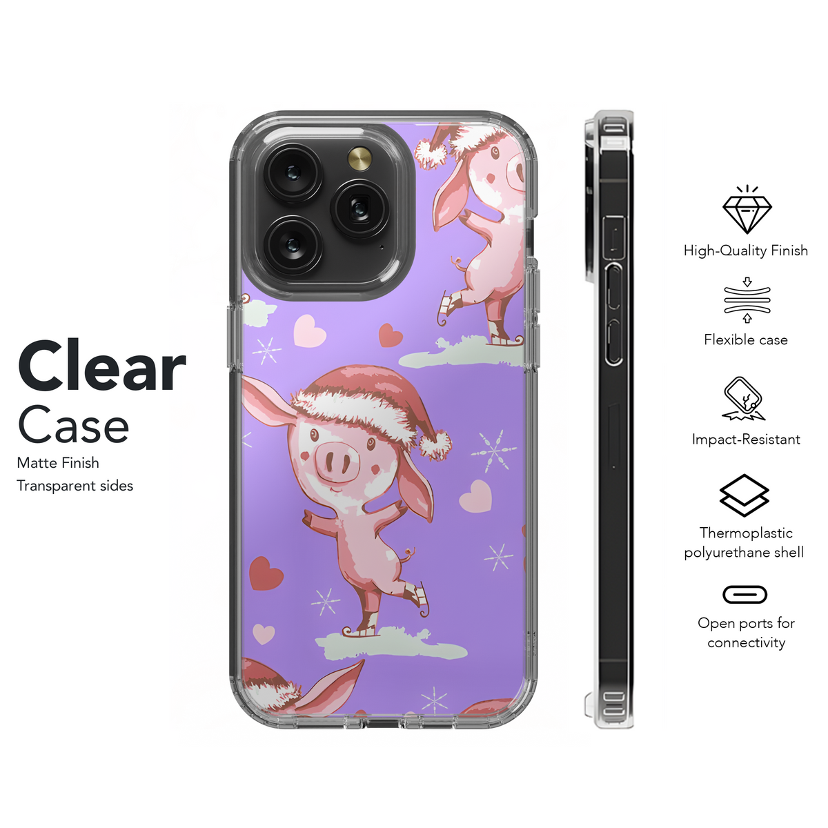 Christmas Piggy Skates Phone Case iPhone Samsung Cover Pixel 3979 - Image 8