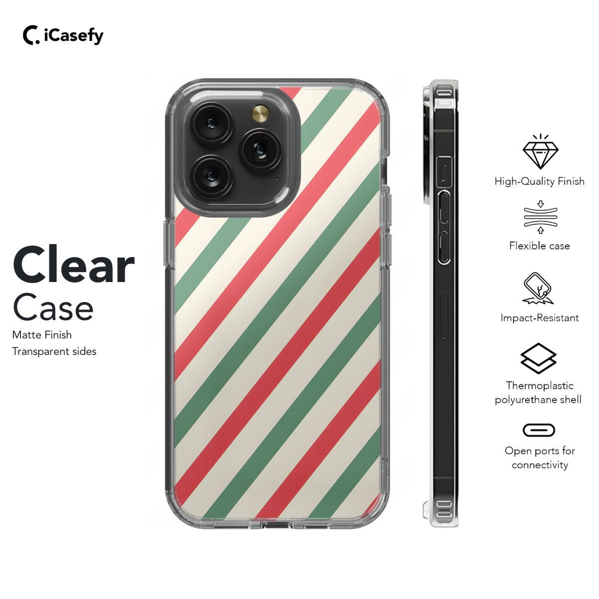 Christmas Stripe Lines Phone Case iPhone Samsung Pixel & More - Image 7