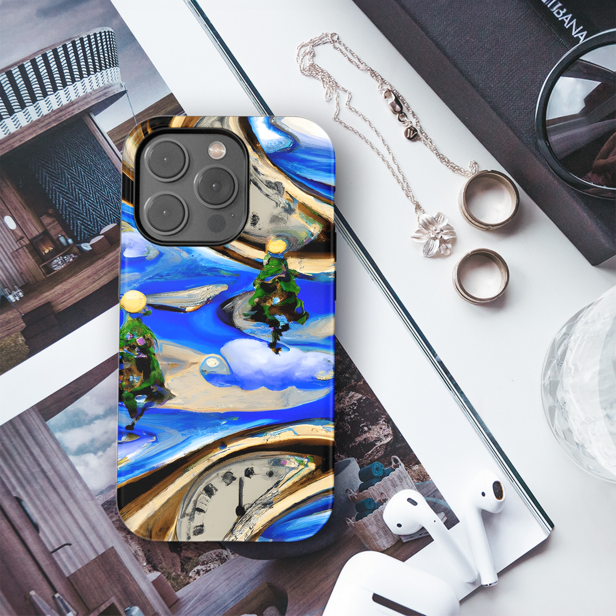 Christmas Surrealism Phone Case iPhone Samsung Cover Pixel 3378 - Image 3