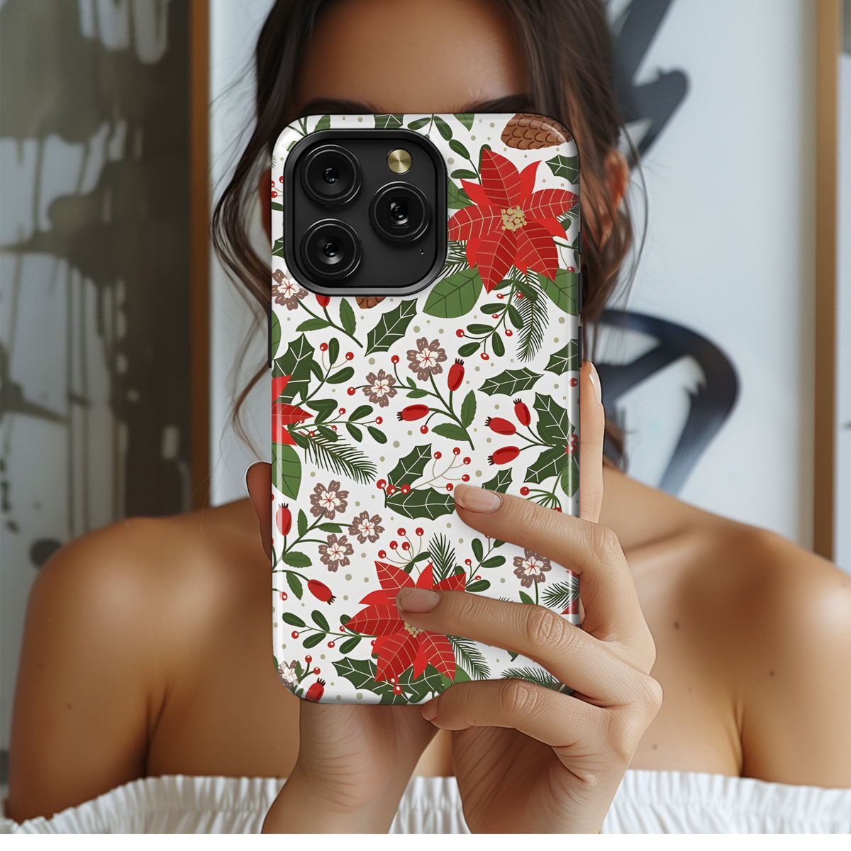 Christmas Vintage Pattern Ornaments Phone Case iPhone Samsung Cover Pixel 2317 - Image 2