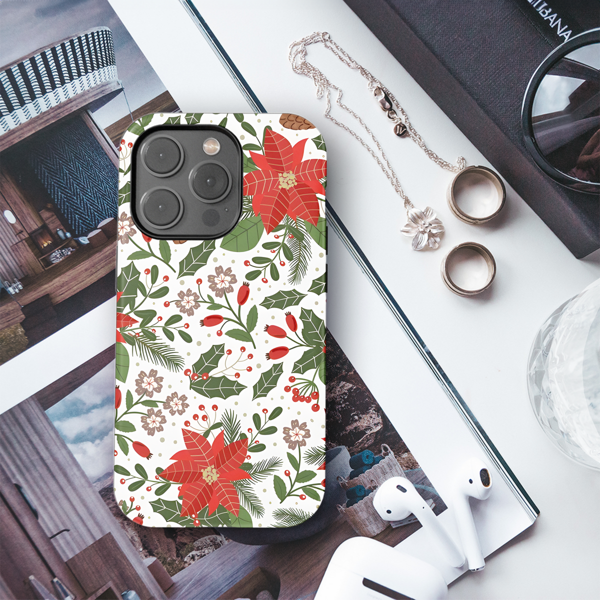 Christmas Vintage Pattern Ornaments Phone Case iPhone Samsung Cover Pixel 2317 - Image 3