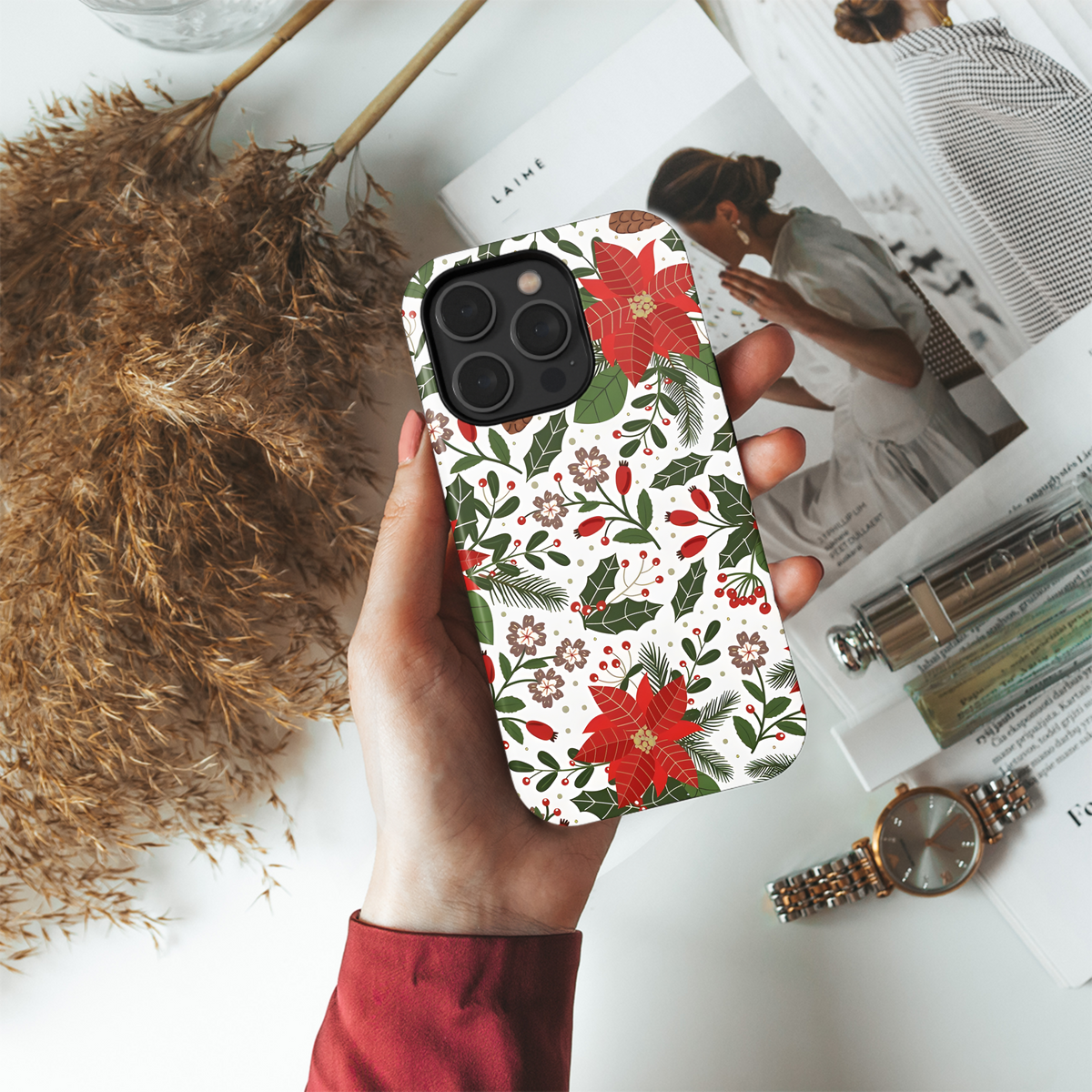 Christmas Vintage Pattern Ornaments Phone Case iPhone Samsung Cover Pixel 2317 - Image 4