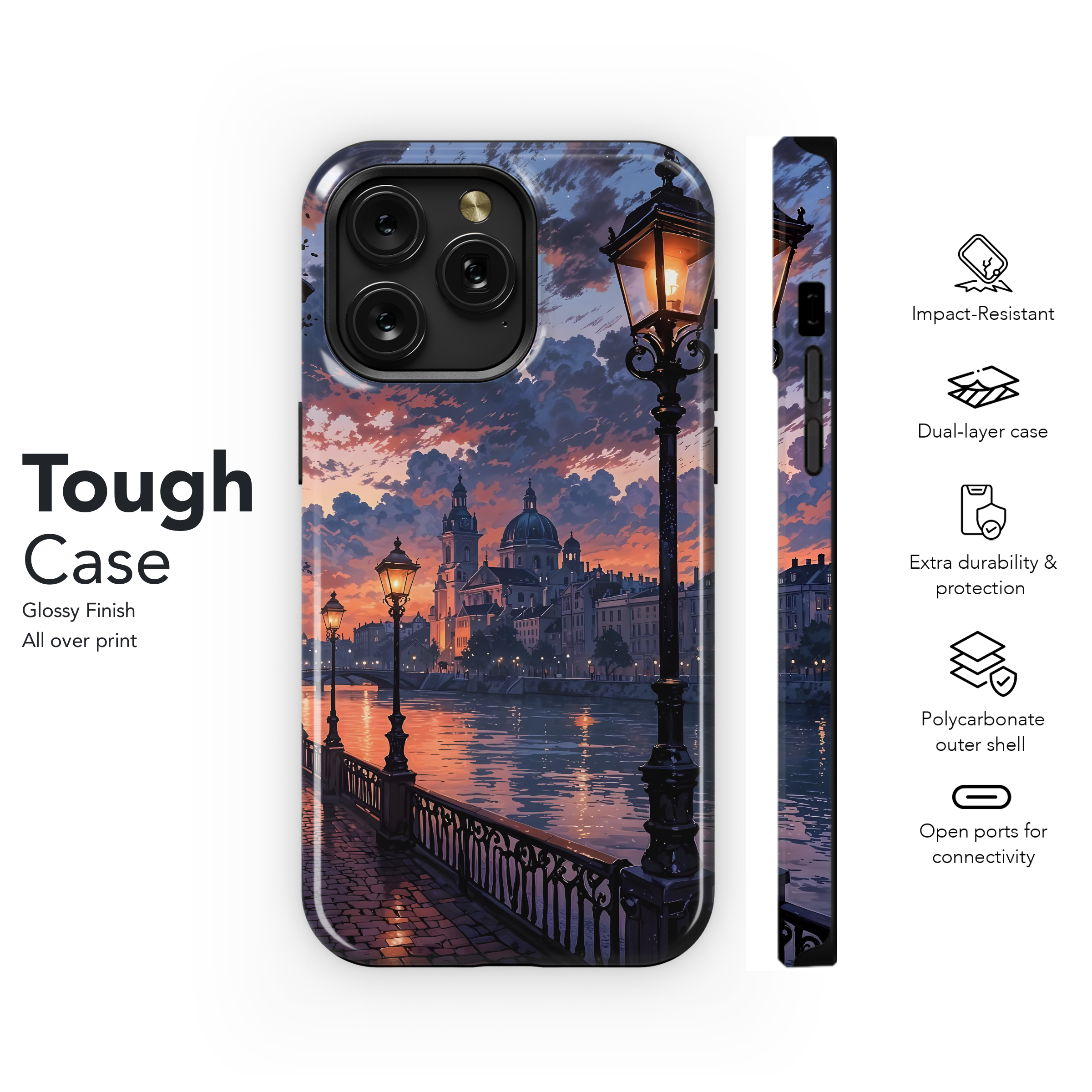 Cityscape Sunset Dreams Phone Case iPhone Samsung Cover Pixel 4520 - Image 6