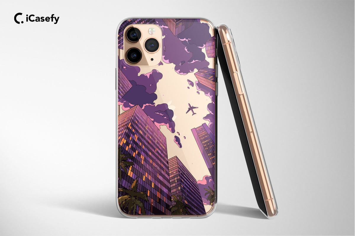 Clear Anime Lofi Phone Case Abstact Mountain Cover - Image 4