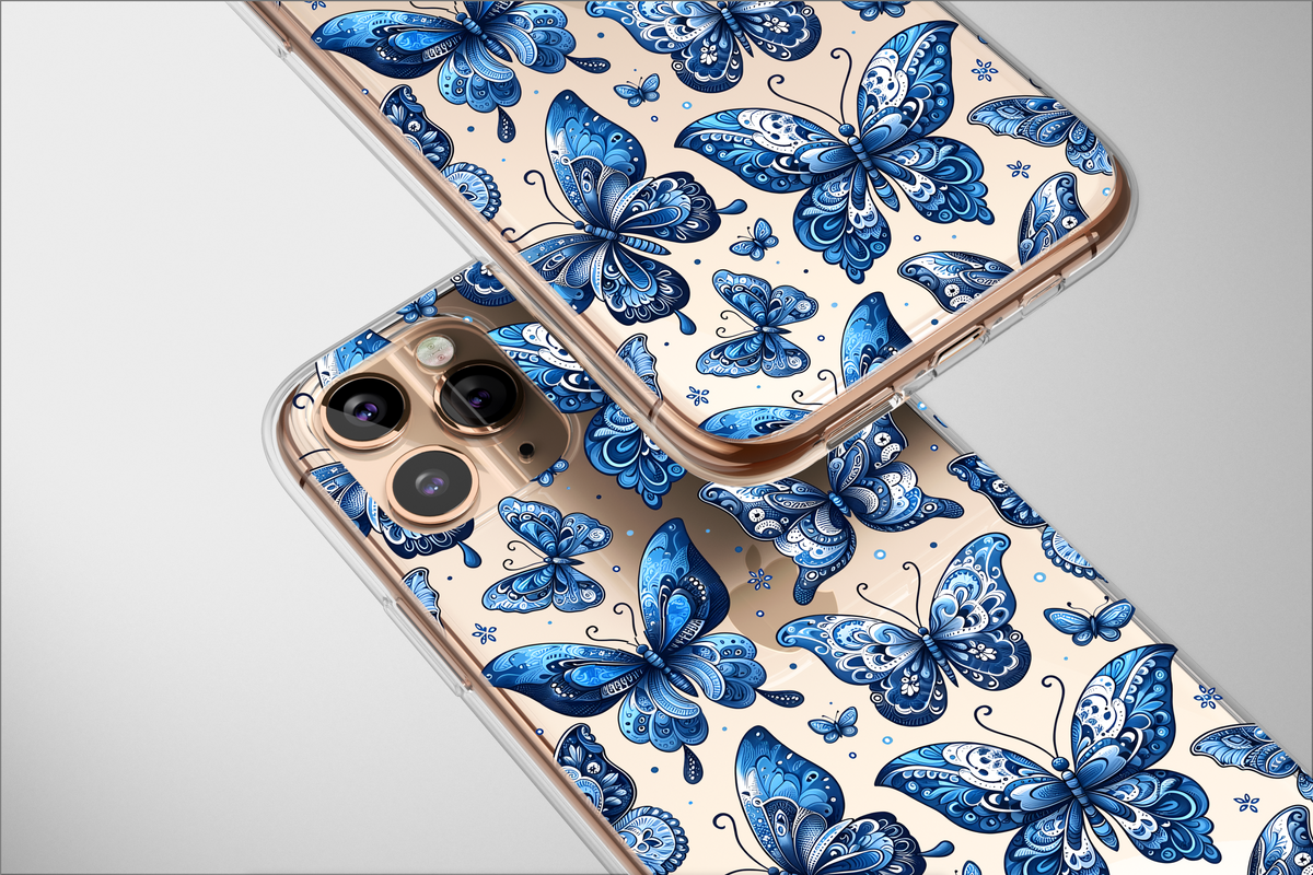 Clear Celestial Blue Moth Mystical Butterfly Phone Case iPhone Samsung Cover Pixel 2771 - Image 4