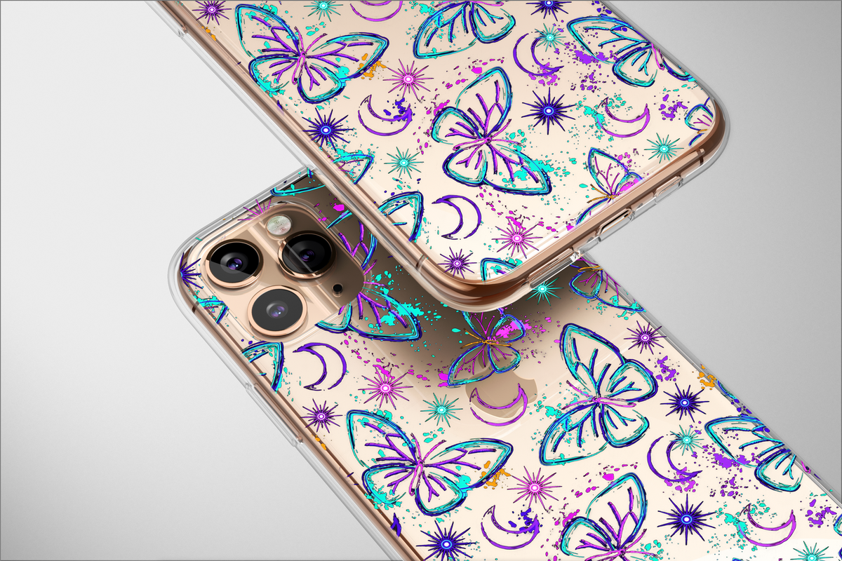 Clear Celestial Neon Moth Mystical Butterfly Phone Case iPhone Samsung Cover Pixel 2773 - Image 4