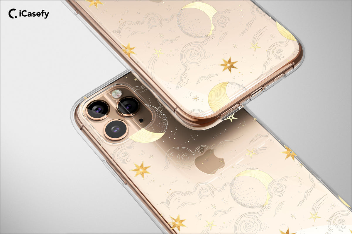 Clear Celestial Phone Case Moon Stars Mystical Cover - Image 4