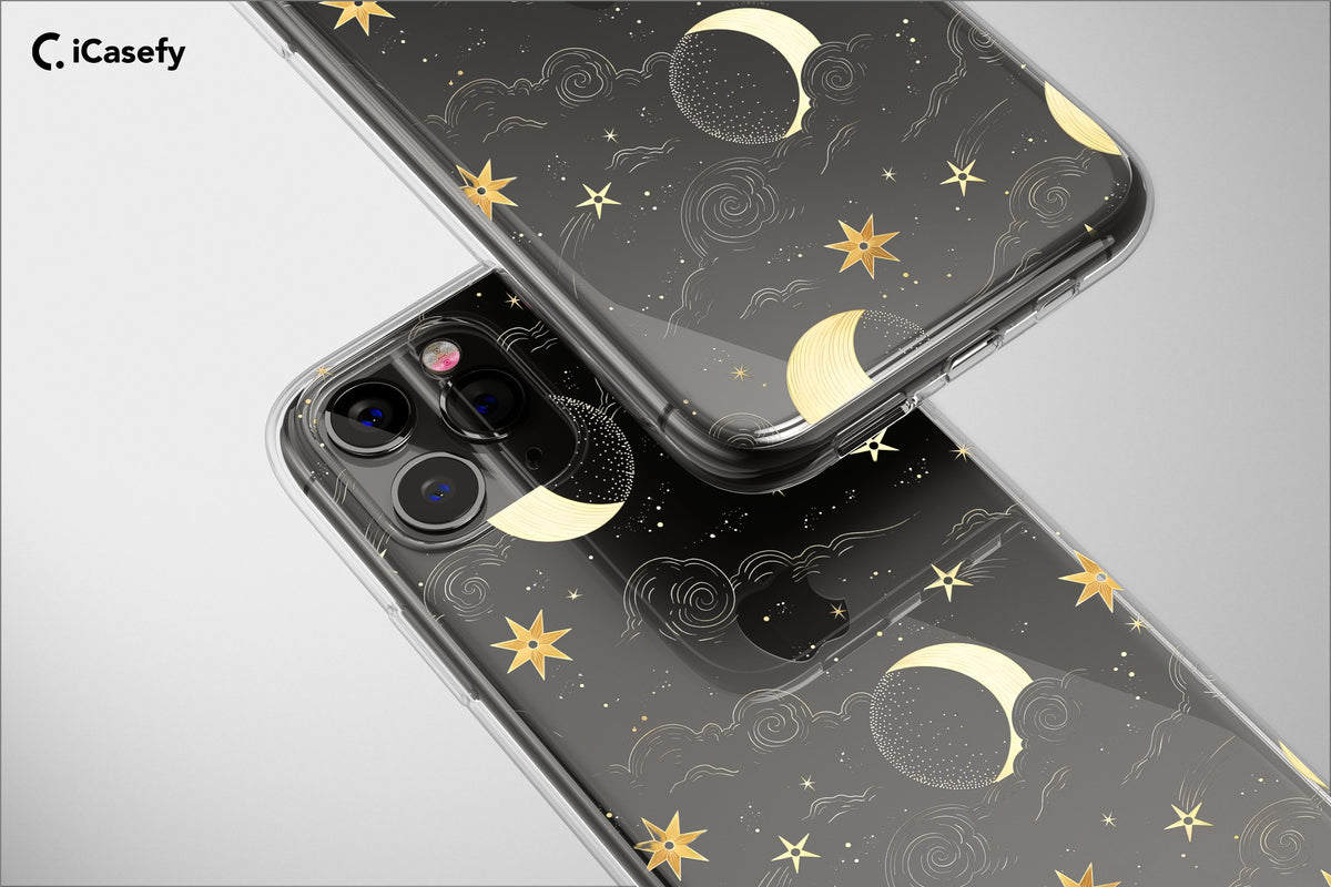 Clear Celestial Phone Case Moon Stars Mystical Cover - Image 5