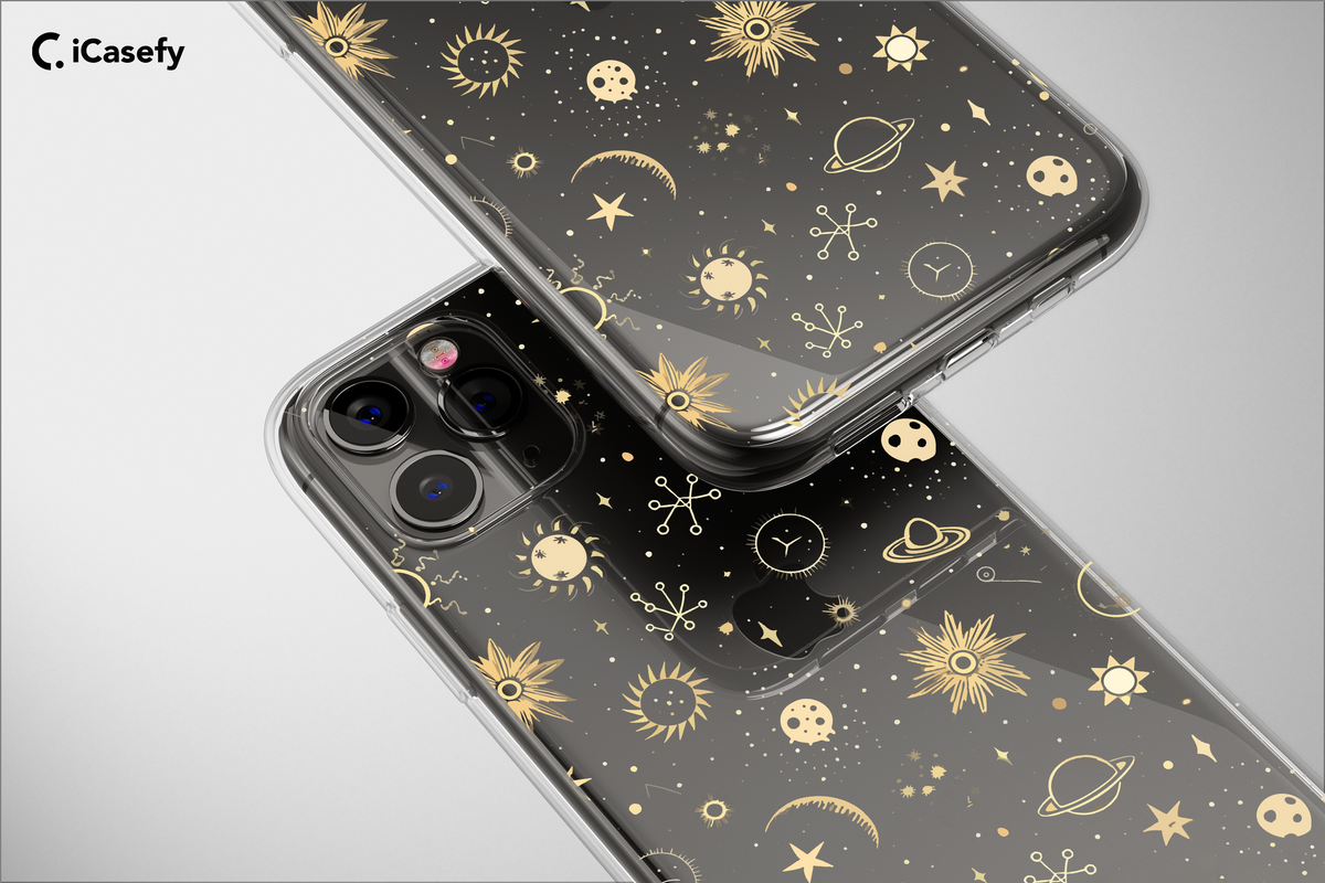 Clear Celestial Space Plants Sun Moon Phone Case iPhone Samsung Cover Pixel 1246 - Image 5